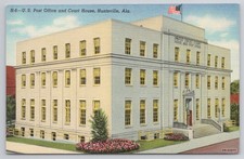 Huntsville, AL U.S. Post Office Court House Curteich Art-Colortone Postcard picture