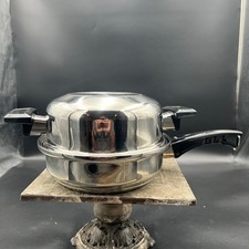 Vintage Lustre Craft 5 Ply Stainless Steel Cookware Skillet Dome Lid Pan USA picture