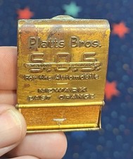 Vintage 1920’s Brass Match Safe-SOS Station Of Service-For The Automobile picture