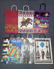 Vintage Bloomingdale's Shopping Bags Holiday Art Paper Totes Artists 1980s Lot picture