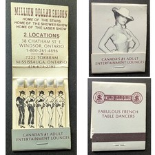 Girlie Feature Matchbook Million Dollar Saloon Windsor ON picture