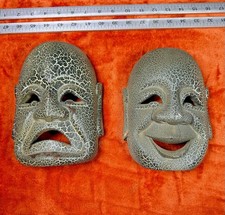 Vintage Vintage Korean Hahoe Wood Masks Set of 2 Yangban Aristocrat Folk Art 10