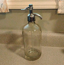 Vintage Clear Glass Seltzer Siphon Windham Dry Central Village Conn. La France picture