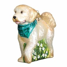 Old World Christmas DOODLE DOG (12457) Glass Ornament w/ OWC Box picture