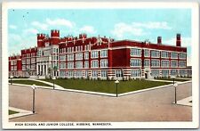 Hibbing MN-Minnesota, High School & Junior College Building Vintage Old Postcard picture