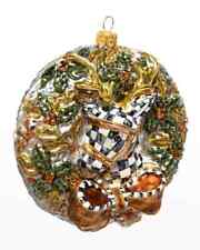Brand New MacKenzie-Childs Farmhouse Glass Deer Wreath Ornament picture