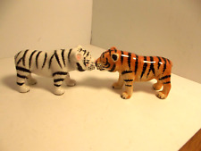 Tiger  Tigers Kissing  Salt & Pepper Shakers Tiger Figurine White Tiger VINTAGE picture