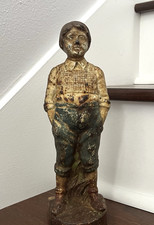 ANTIQUE VINTAGE c.1920's CJO JUDD SCHOOL BOY with HANDS in POCKETS DOORSTOP picture