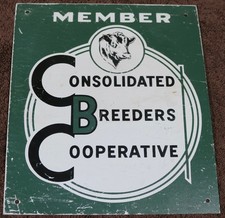 VINTAGE 1956 MEMBER CONSOLIDATED BREEDERS COOPERATIVE SIGN picture