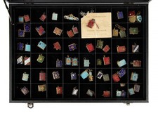 RARE 116-Piece Edwardian Coronation Book Charm Collection & Brooch, Display Box picture