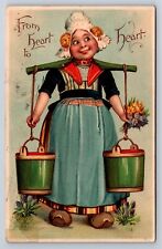 Postcard Valentines Day Dutch Milk Maid un/s Brundage Tucks c1906 AD26 picture