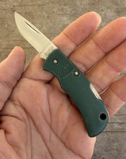 VINTAGE CUTCO 1887 GREEN LOCKBACK POCKET KNIFE DISCONTINUED USA MADE EDC, GOOD picture
