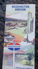 1961 Washington Oregon road  map American  oil gas picture