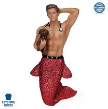 Veterinarian Merman Resin Ornament Red Tail Dog Christmas Tree Hanging Decor 5 picture
