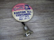 Easton Ill. 100 Th centennial celebration button w/ bell 1873-1973           Z41 picture