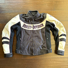 Vintage Women’s Harley-Davidson Black/Cream Motorcycle Jacket Size M  picture