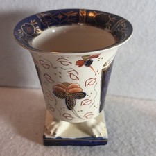 Handpainted Japanese Blue Imari Porcelain Toothpick Holder with Paws/Feet picture