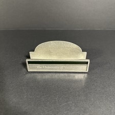 Vintage University of Vermont Fine Pewter Business Card Holder UVM Alumni - Used picture