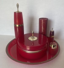 Vintage Avon Charisma Bottles & Tray Perfume Red. Rollette-full, talc over half picture