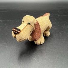 Vtg Artesania Rinconada Basset Hound Dog Figurine Carved Clay Uruguay Signed picture