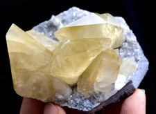 144g Natural Perfect Dipyramidal Yellow Calcite CLUSTER Mineral Specimen/China picture