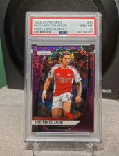 2025 Panini Prizm PL Riccardo Calafiori Arsenal Purple Breakaway #30 /25 PSA 10 picture