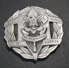Vintage BSA Boy Scouts Jere B Ratcliffe Chief Scout Executive Pewter Paperweight picture