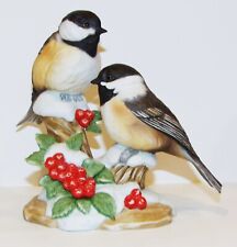 LOVELY 1988 KNOWLES PORCELAIN THE CHICKADEE  BIRDS OF YOUR GARDEN FIGURINE picture