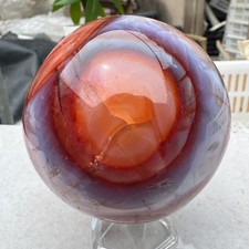 675G Natural red stripe agate sphere Crystal Ball Madagascar mineral picture