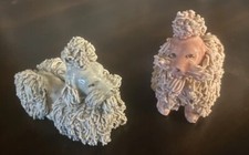 Set Of 2 Vintage Japan Pink And Blue Spaghetti Poodle Figurines picture