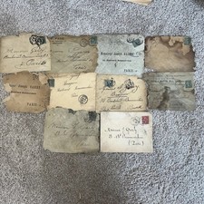 Vintage FRENCH France Envelopes With Stamps Lot of 10 Dated 1903-1906 picture