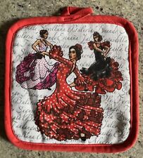 Vintge Jumi Cotton Trivet Pot Holder Spanish Flamenco Dancer Spain Kitchen NEW picture