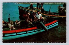 Wedgeport-Nova Scotia, Boating a Bluefin Tuna, Souvenir Vintage Postcard picture