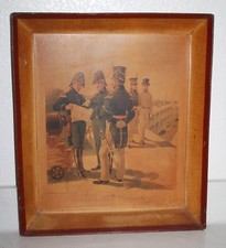  Antique Tin Tray H.A.Ogden American Military Litho Wall Picture Officer 1816-21 picture