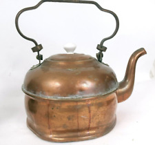 Antique Rustic Copper Tea Kettle w/Lid picture