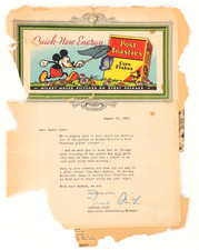 Vintage: Walt Disney Toasties Cereal Poster Contest Winner Letter (1935) picture