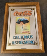 Lovely Vintage Coca Cola Mirror Pub Bar Home - Collectable - 13.5” x 9.5” picture