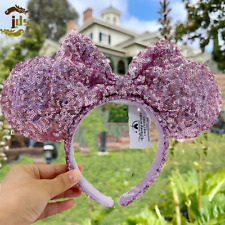 Ears Headband Pink Sequins Bow Anniversary Collection Minnie Mouse Disney Parks picture