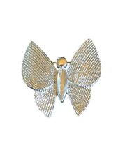 Vintage Brooch Pin Crown Trifari Estate Silver Tone Butterfly Lapel Sweater 1 In picture