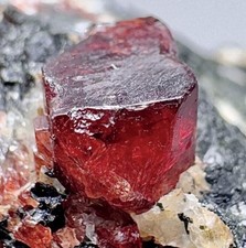 LUSTROUS FLUORESCENT RED ZIRCON CRYSTALS GEMY EXCLUSIVE MATRIX from Cambodia picture