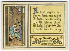 CHRISTMAS NATIVITY Victorian Greeting Card 1880's Mary Joseph Baby Jesus picture