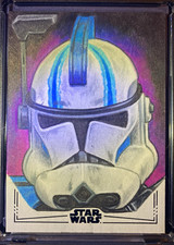 Topps 2026 Galaxy Star Wars Black Foil Sketch  Clone Trooper by Frank Kadar 1/1 picture