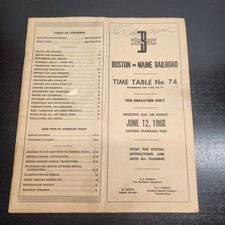 1960 Boston & Maine Railroad Employee Time Table No. 74 New England Train picture