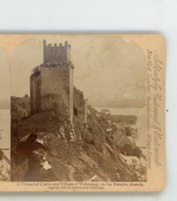 Castle & Village Weitenegg on Danube Austria Underwood Stereoview picture
