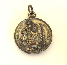 VINTAGE SILVER TONE ST. CHRISTOPHER/ ST. ANTHONY  MEDAL  #RET picture
