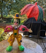 Vintage Large Mexico Papier Mache Clown Figurine Folk Art Statue EUC 24