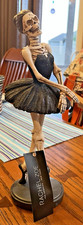 GHOULISH SKELETON BALLET DANCER NOVOGRATZ STATUE HALLOWEEN DECORATION picture