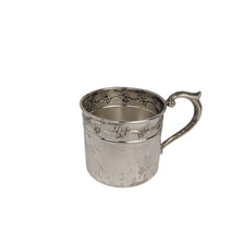 Vintage Lullaby S188 sterling silver baby toddler cup mug 42 Grams floral detail picture