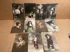 11 Mignon PLUS MORE Girls RPPC German Real Photo Tinted Postcards Antique Posted picture