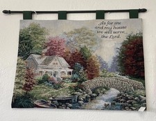 Vintage Nicky Boehme Autumn Tranquility Wall Tapestry Scripture House Lord Rod picture